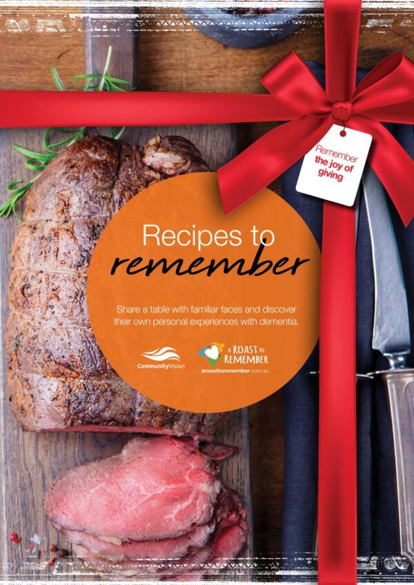 Community Vision's 'Recipes to Remember' book is pictured as a perfect Christmas gift.